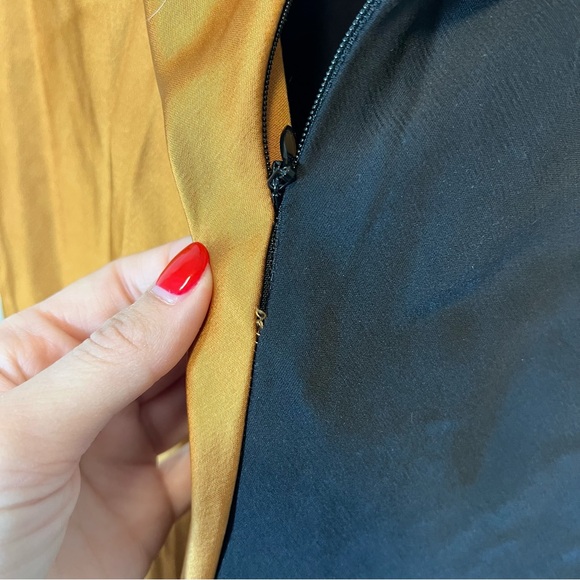 Significant Other Two Tone Colorblock Skirt Gold Black Maxi 6 Anthropologie - Picture 8 of 13